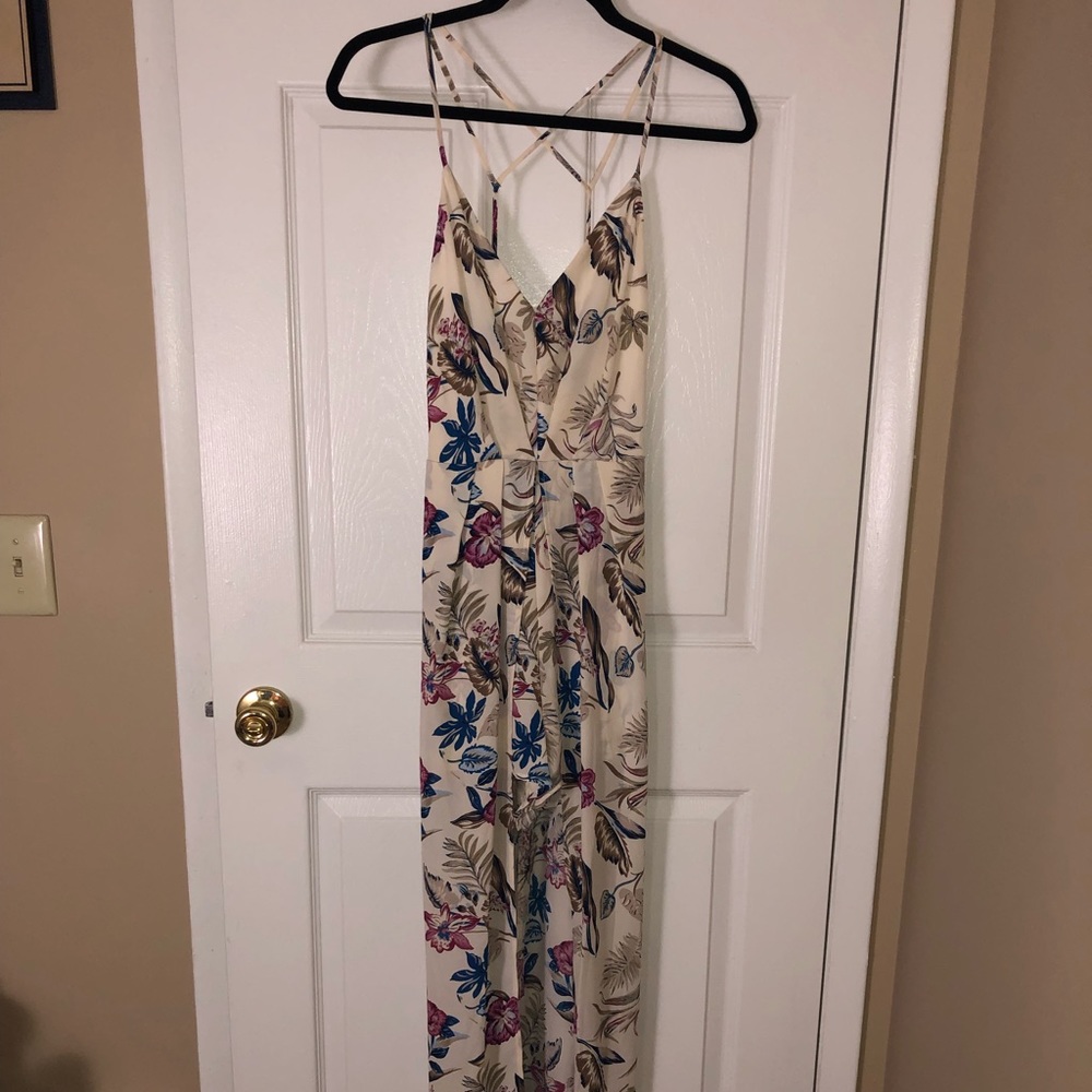 Printed maxi romper